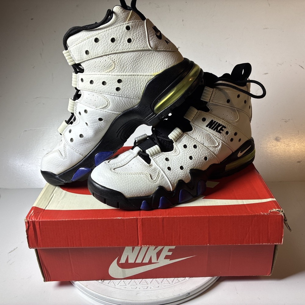 2015 Nike Air Max 2 CB 94 White Black Blue High Top Leather Men's 9.5